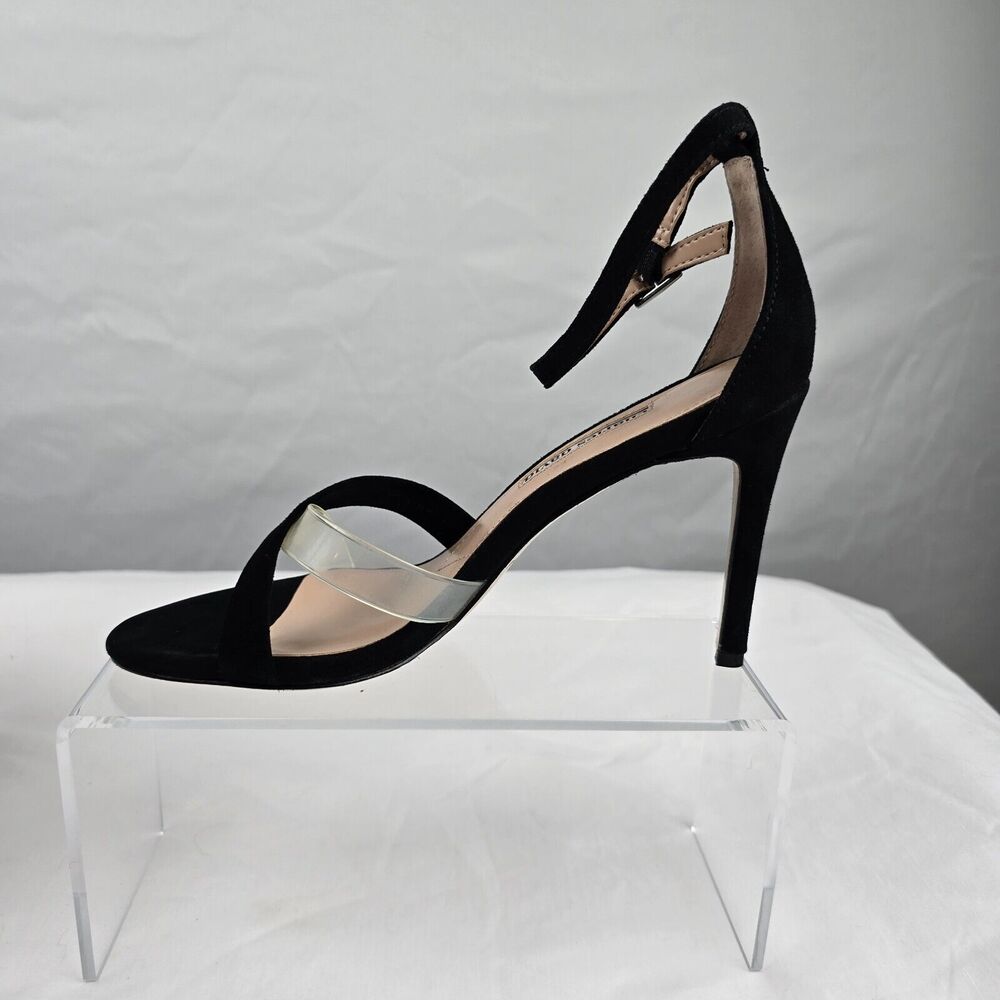 Charles David Sandals Women 7.5 Black Courtney Leather Buckle Heels NIB - Picture 7 of 16